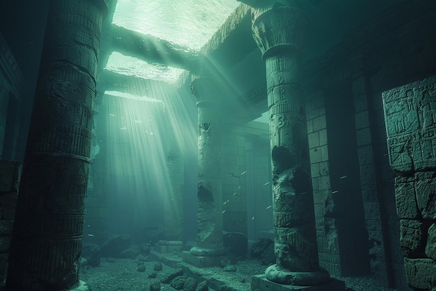 Foto explora las profundidades de las ruinas sumergidas de alejandría.
