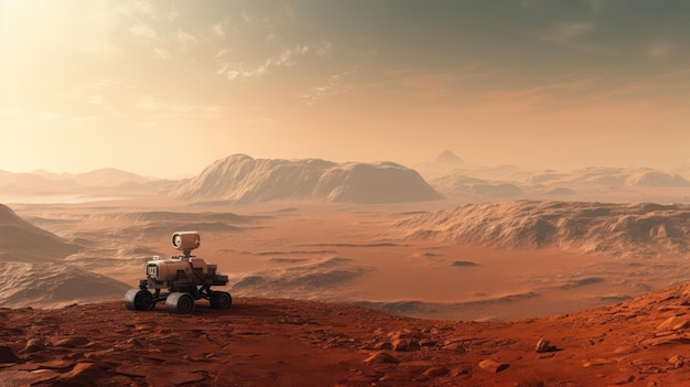 Exploração de Marte por um rover na superfície do planeta vermelho