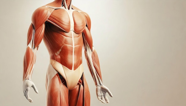 Foto exploração visual do sistema muscular da anatomia humana ia generativa