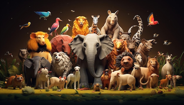 Foto la exploración artística del día mundial de los animales es encantadora