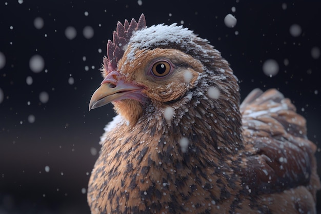 Explorador de Neve Emplumado Uma Galinha no País das Maravilhas do Inverno