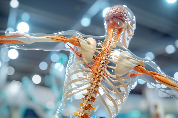 Explorando a anatomia humana Gráficos de músculos, órgãos e coluna vertebral