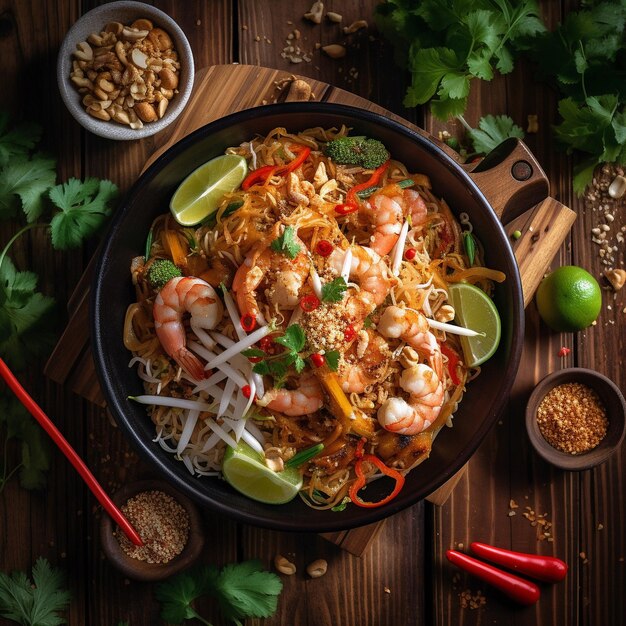 Explorando la cocina tailandesa desde el camarón pad thai hasta los fideos fritos y más