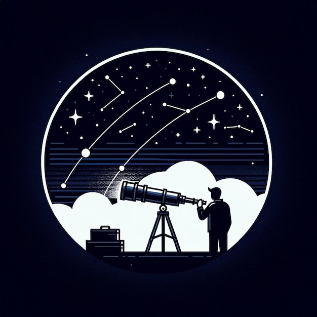 Foto explorando el cosmos objetos astronómicos y fotografía con telescopio