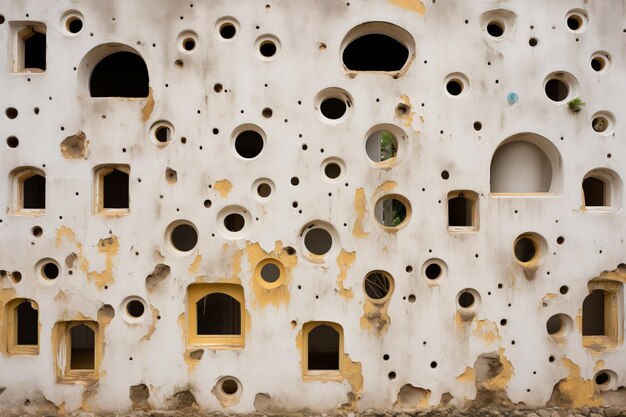 Foto explorando los intrincados patrones de una pared perforada ar 32