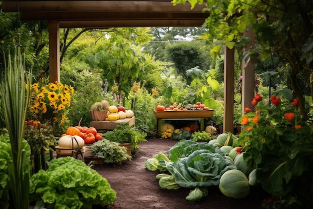 Explorando un jardín de diversas plantas