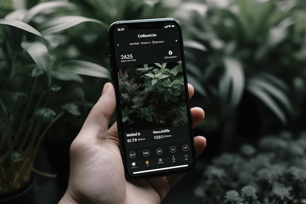Explorando las maravillas de la naturaleza con una aplicación de identificación de plantas en la pantalla de su teléfono