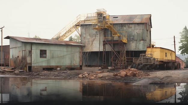 Explorando el mundo de la minería de carbón Imagen de acuarela