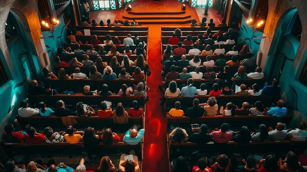 Foto explorando o papel das igrejas na sociedade moderna uma comunidade global que recebe orientação e apoio morais