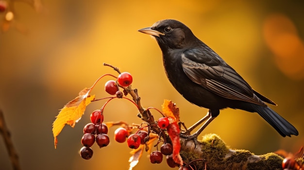 Explorando os hábitos alimentares e o comportamento de alimentação do Blackbird39 com o Canon M50