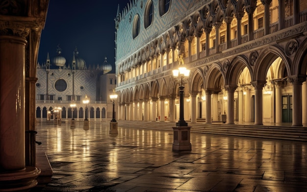 Foto explorando el palacio ducal veneciano elegancia arquitectónica ia generativa