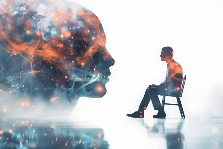 Explorando las profundidades de la conciencia una representación surrealista de los pensamientos internos