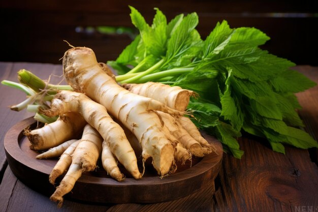 Foto explorando las propiedades medicinales de galanga greater galangal y false galangal en un woo vintage