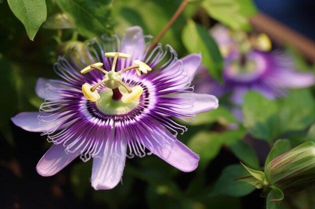 Foto explorando las seductoras flores de la fétida passiflora foetida