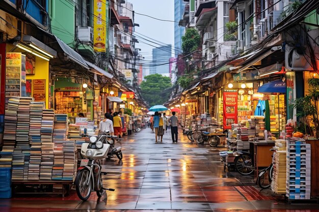 Foto explorando la vibrante calle del libro de la ciudad de ho chi minh un paraíso para las librerías de expatriados vietnamitas