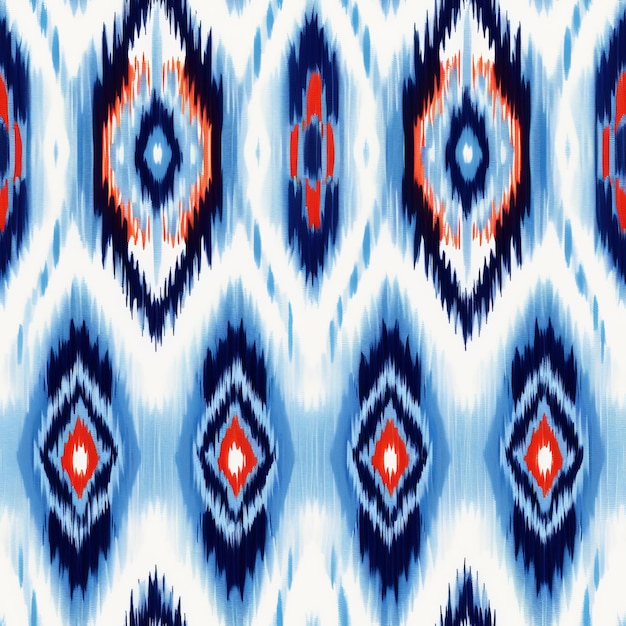 Explorando el vibrante mundo de los textiles de Ikat azul y naranja