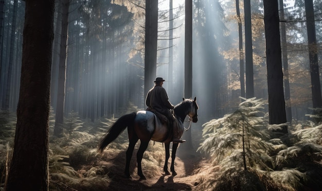 Explorar el bosque a caballo Crear usando herramientas generativas de IA