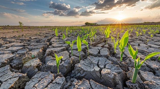 Explore a história visual da transição das mudanças climáticas da seca para o crescimento verde