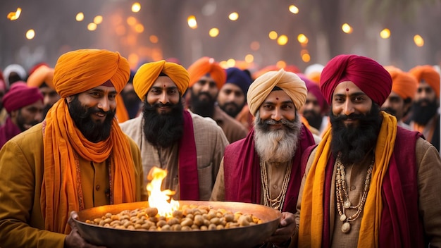 Foto explore a rica diversidade das celebrações de lohri capturando as diferentes maneiras em que os sikhs e os hindus se comunicam