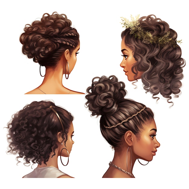 Foto explore estilos de cabelo deslumbrantes design para mulheres ilustração de conceito aquarela clipart ideias de conceito