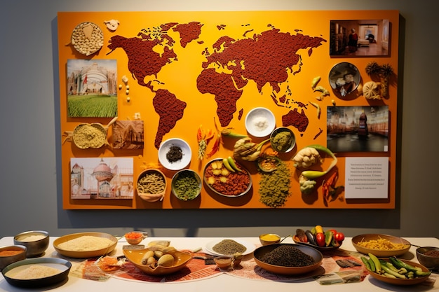 Foto explore el mundo a través de la deliciosa diversidad culinaria