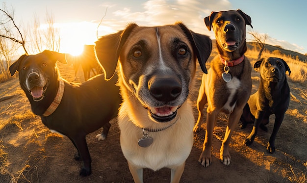 Explore o mundo dos cães através de selfies de fotografia cativantes designe