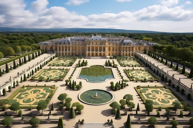 Explore el opulento palacio francés de Versalles y sus vibrantes jardines Fuentes y coloridos