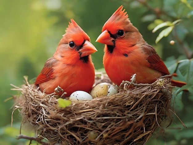 Explore os hábitos de nidificação de Baby Cardinals Born e como eles cuidam de seus filhotes AI gerados