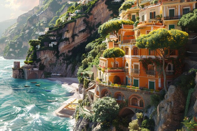 Explore el paraíso costero de Positano en el Am generative ai