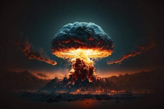 Explosão bomba nuclear apocalipse destruição apocalipse