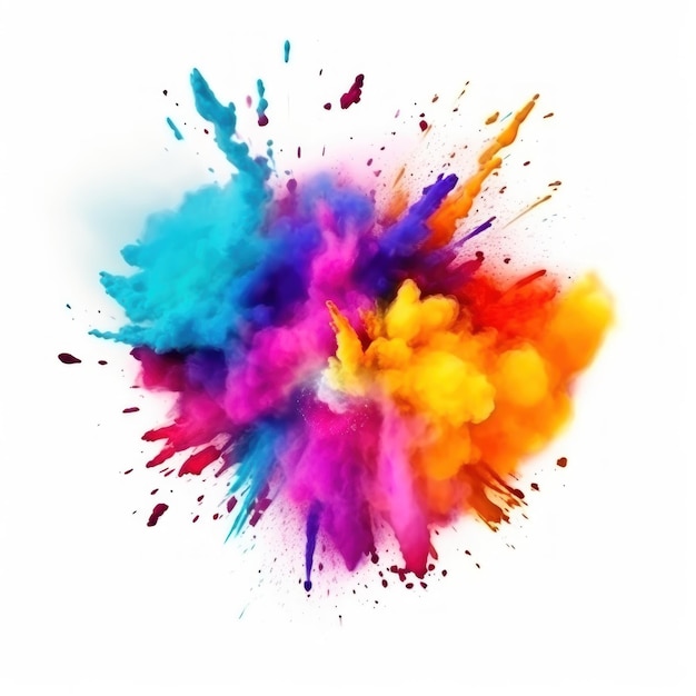 Explosão colorida brilhante da explosão do festival do pó da cor da pintura holi isolada