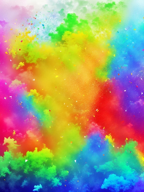 Foto explosão colorida do pó da cor da pintura holi do arco-íris