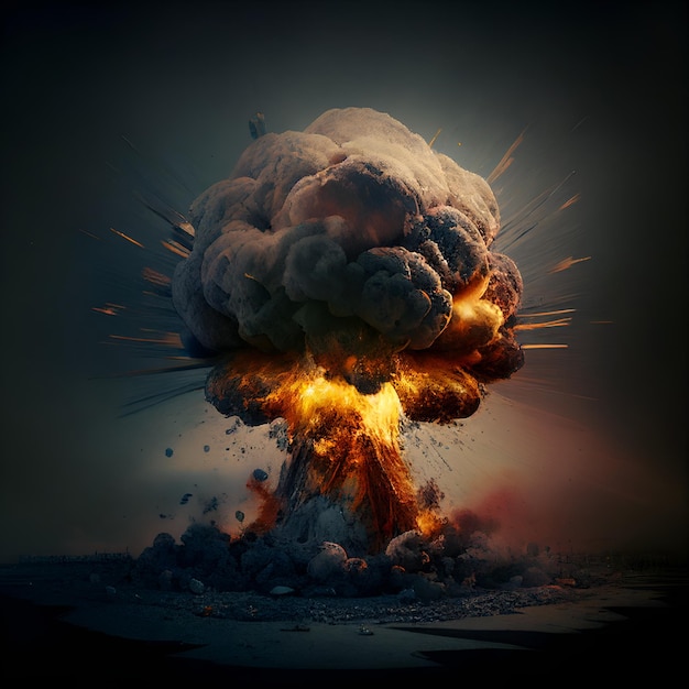 Explosão de bomba atômica de cogumelo