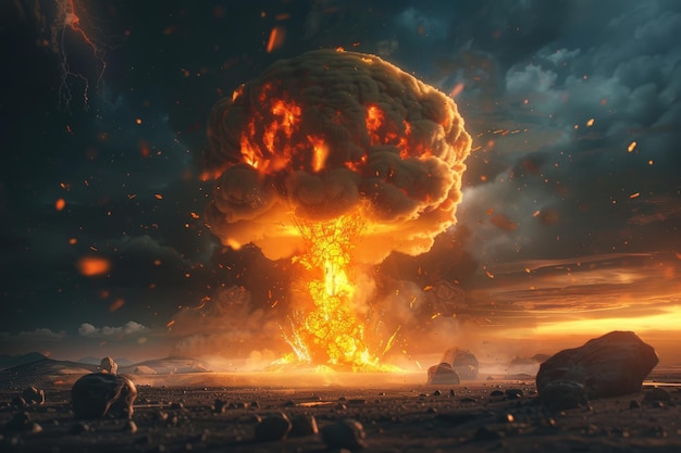 Explosão de bomba nuclear cogumelo nuclear nuvem atômica explosão nuclear apocalipse catástrofe