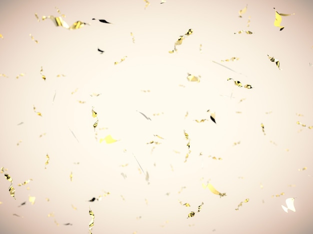 Explosão de confete dourado em fundo cinza