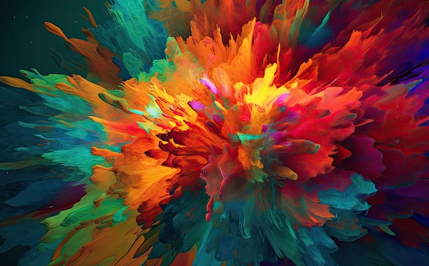 Explosão de cores em um design abstrato Generative Ai