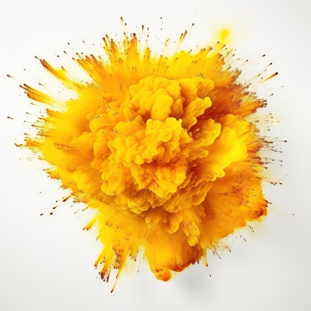 explosão de explosão do festival de pó de cor de tinta amarela holi