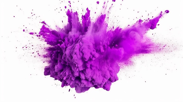 explosão de explosão do festival roxo brilhante lilás holi tinta cor em pó