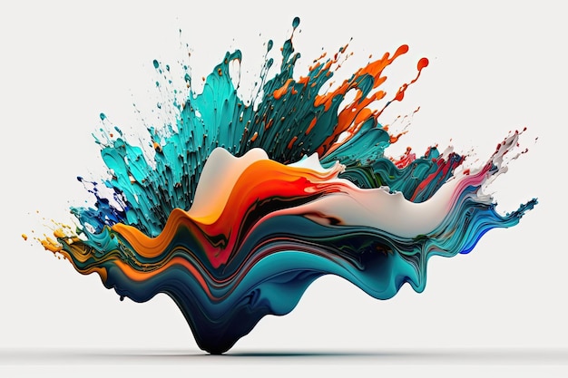 Explosão de fluxo de movimento líquido de onda abstrata colorida
