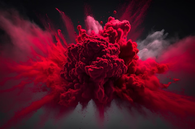 Explosão de fundo abstrato de papéis de parede Holi de tinta em pó vermelha