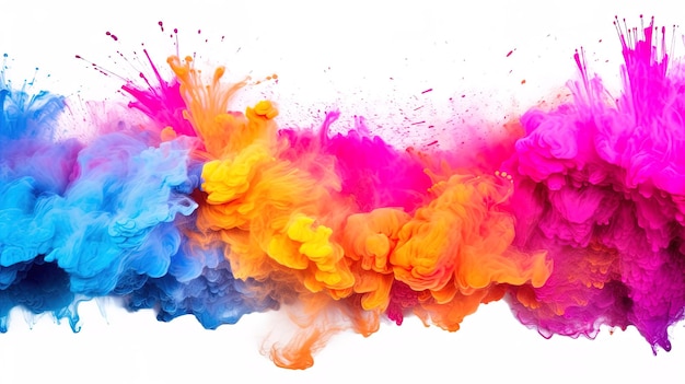 Explosão de pó colorido celebrando Holi gerada por IA