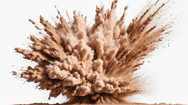 Foto explosão de pó colorido resumo de poeira no pano de fundo