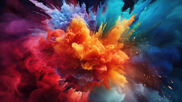 explosão de pó colorido