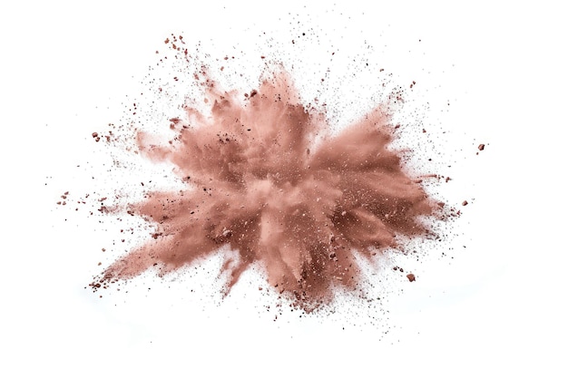 Foto explosão de pólvora colorida em fundo branco