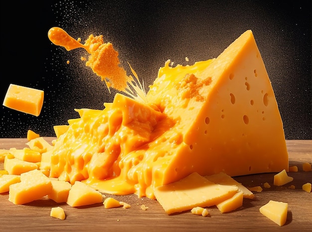 explosão de queijo cheddar