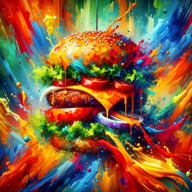 Explosão de sabor Abstract Burger Delight