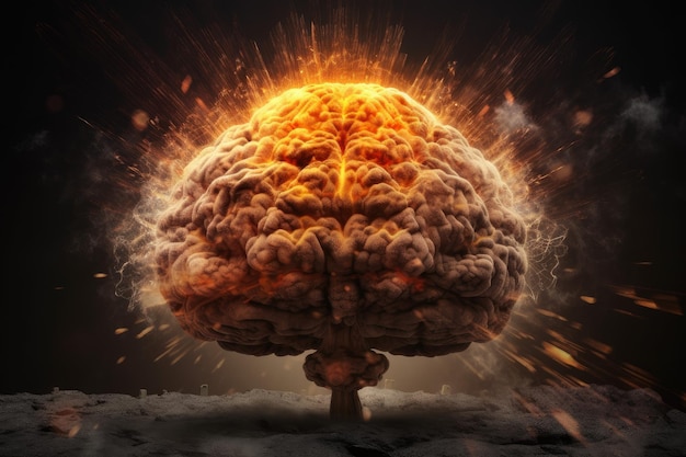 Foto explosão do cérebro humano gerar ai