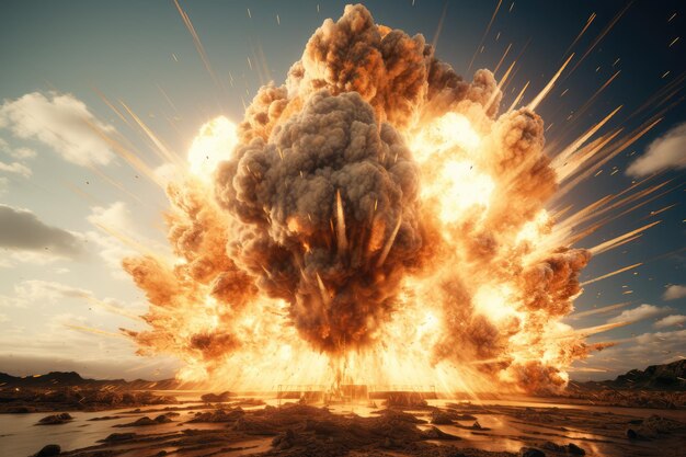 Foto explosão explosão faísca em gerador militar