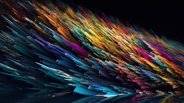 Foto explosão vibrante de cores contra um fundo escuro criado com tecnologia de ia gerativa