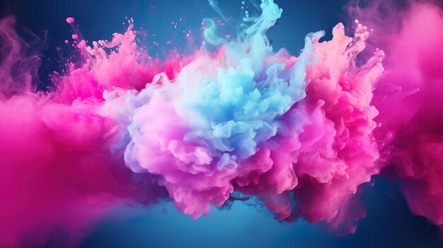 Explosión abstracta de polvo violeta generativo Ai